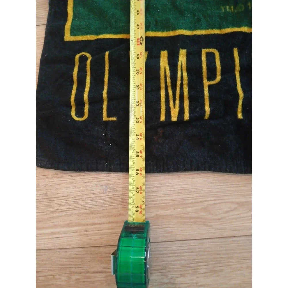 Olympic Games 1996 Atlanta Olympics Summer Beach 90s Vintage Towel Green Black